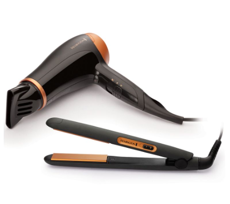 Coffret Cadeau - Seche Cheveux Ionique 2000w Et Lisseur Plaques Flottantes Ceramic - D3012gp