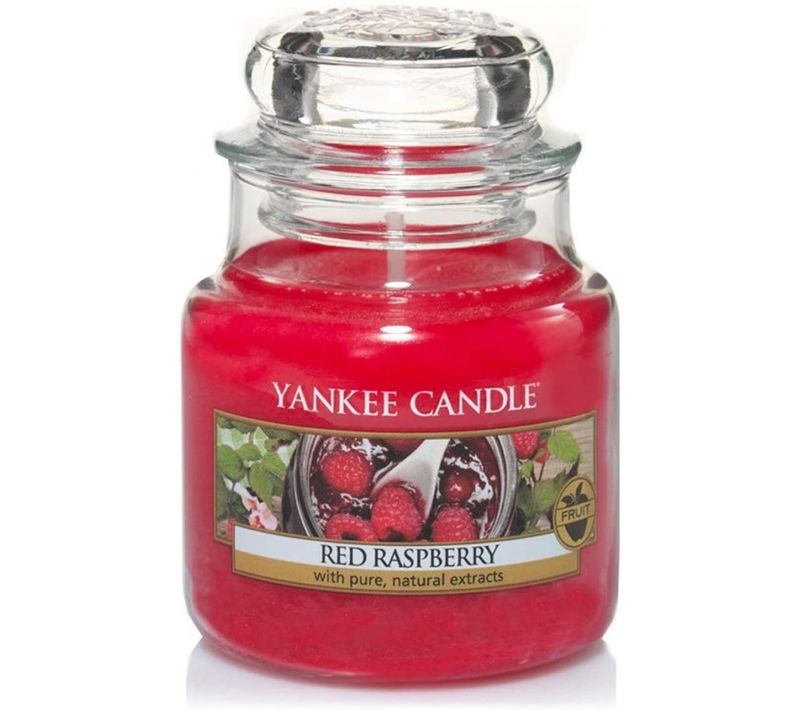 Bougie Jarre En Verre Senteur Framboise Rouge Moyen Modèle