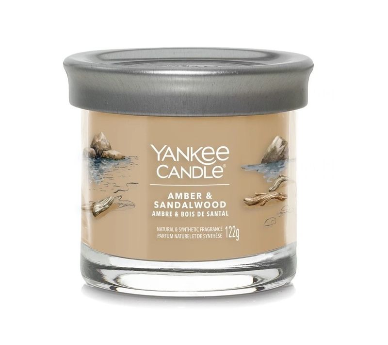 Bougie Signature Ambre Et Bois De Santal Petit Modèle En Cire