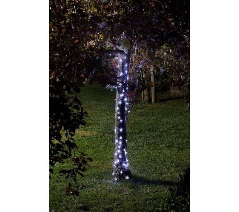 Guirlande Solaire D'extérieur Luciole 100 LED Blanc Froid — 11,9 M Métal