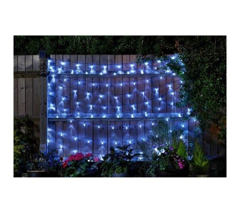 Guirlande Solaire Extérieure 100 Boules 21,8 M – Blanc Froid