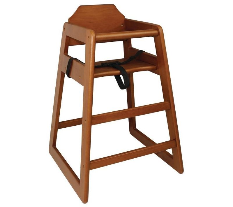 Chaise Haute En Bois Foncé Empilable -