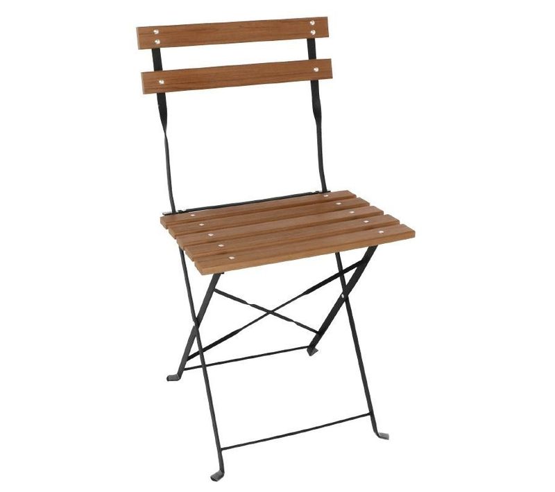 Chaises Bistro Imitation Bois - Lot De 2 -
