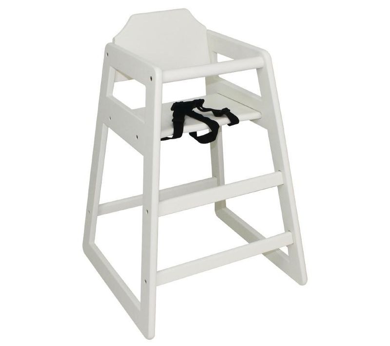 Chaise Haute En Bois Blanche -