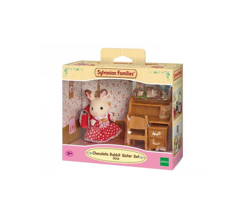 Sylvanian Fille Lapin Chocolat Et Son Bureau