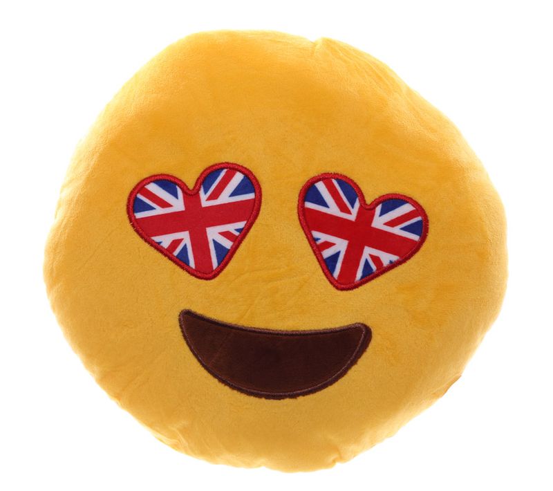 Peluche Coussin Moelleux Emoji I Love Londres Yeux Drapeau Anglais