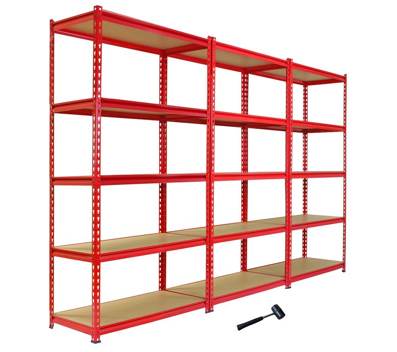 Monster Racking - 3 Rayonnages Z-rax Rouges 90cm X 183cm X 45cm