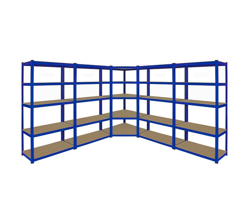 Monster Racking - 1 Rayonnage D'angle T-rax Bleu Et 4 Rayonnages T-rax Bleus