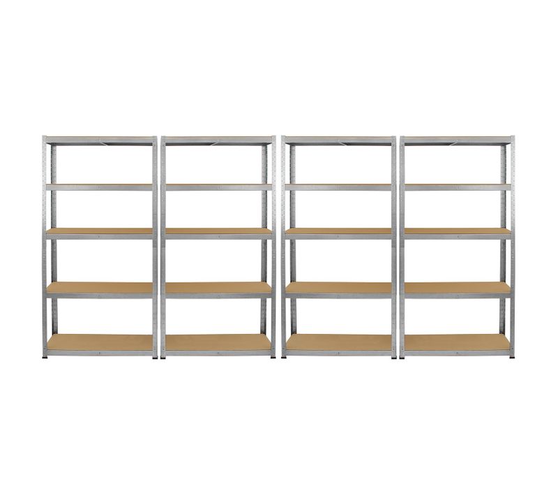 Lot De 4 Rayonnages Galwix En Métal 5 Niveaux 160 Cm Garage Entreposage
