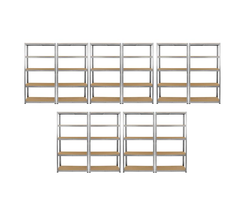 Lot De 10 Rayonnages Galwix En Métal 5 Niveaux 160 Cm Garage Entreposage