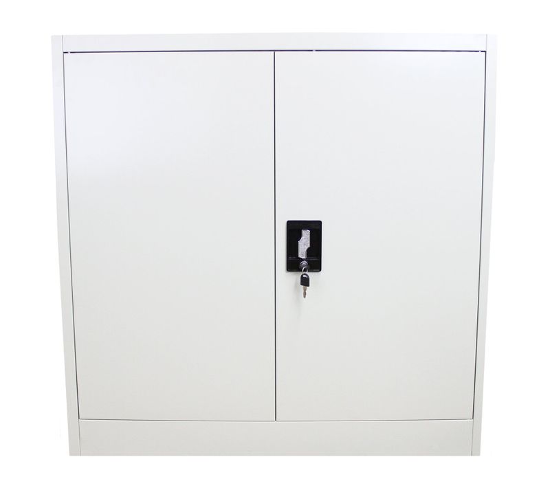 Armoire De Classement Acier Gris 90 X 90 X 40 Cm Métallique 2 Portes 2 étagères