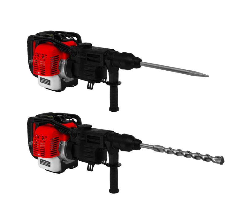 Marteau-piqueur Burineur Moteur À Essence 2 Temps 37.7 Cc et Accessoires