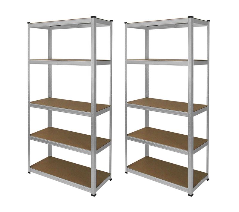 2 étagères Rangement E-rax Acier Galvanisé - 90x40x180cm - Capacité De 200kg