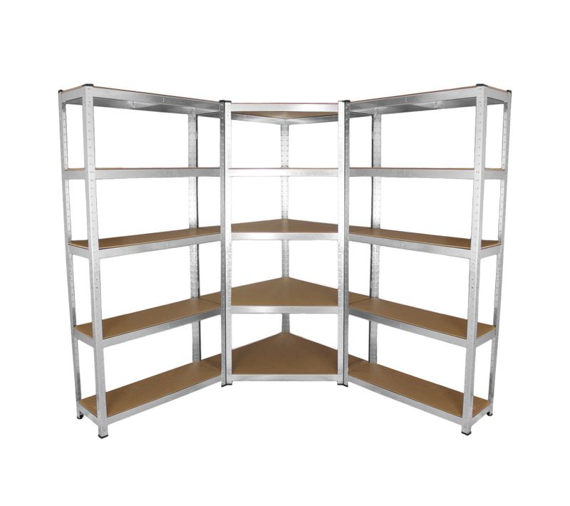 Lot De 2 Etagères De Rangement De 90cm et 1 Etagère D'angle Galwix