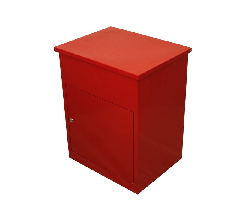 Boîte À Parcels Murale Rouge 58 Cm Sécurisée Large Colis Lettres 5 Clés Inclus