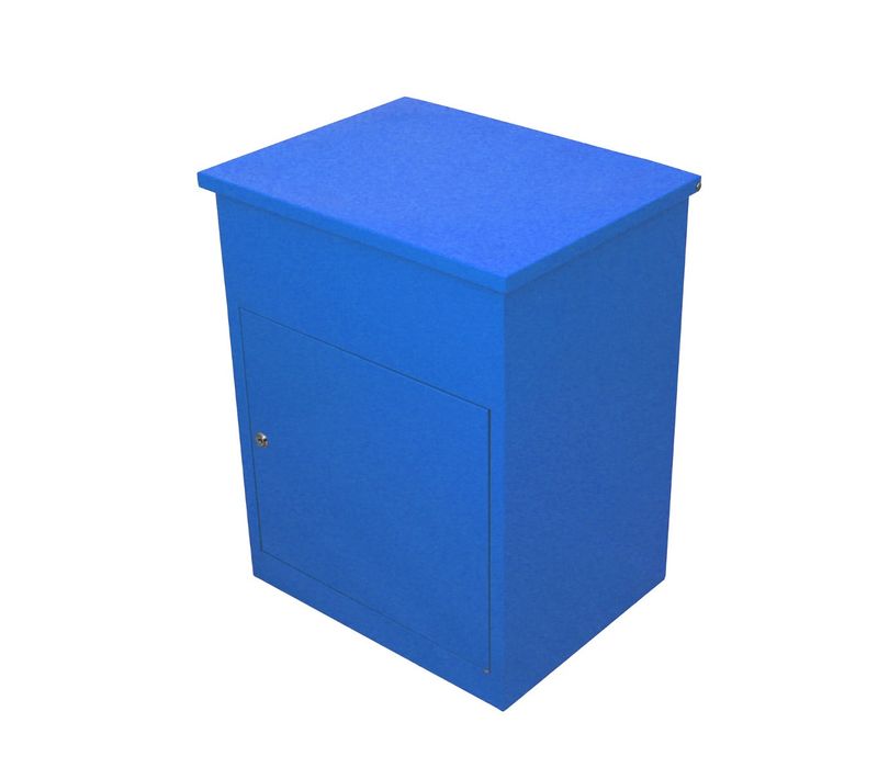 Boîte À Parcels Murale Bleu 58 Cm Sécurisée Large Colis Lettres 5 Clés Inclus