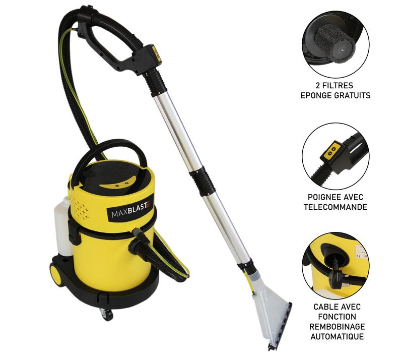 Aspirateur Shampouineuse Fonction Sec et Humide 20L 1300 watts