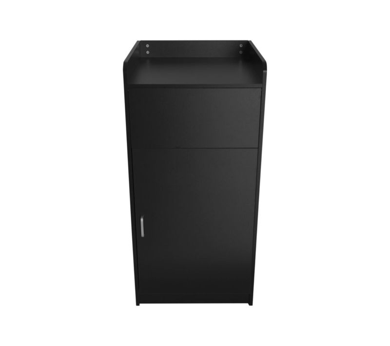 Poubelle Porte-plâteau Commerciale En Noir 55 X 56 X 117 Cm Capacité 100 L