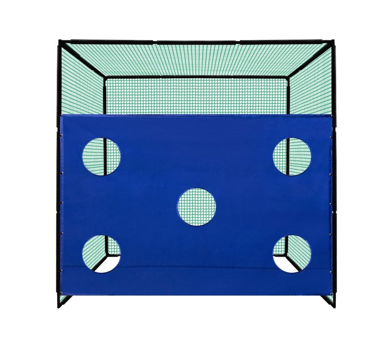Cage Avec Filet et Cible Multitrous Entrainement Swing Au Golf - 3m X 3m