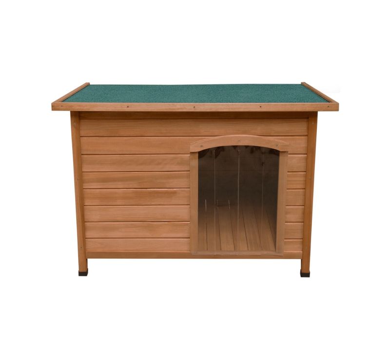 Niche Pour Chien En Bois De Sapin Avec Toit Plat En Asphalte - 70 X 103 X 63 Cm