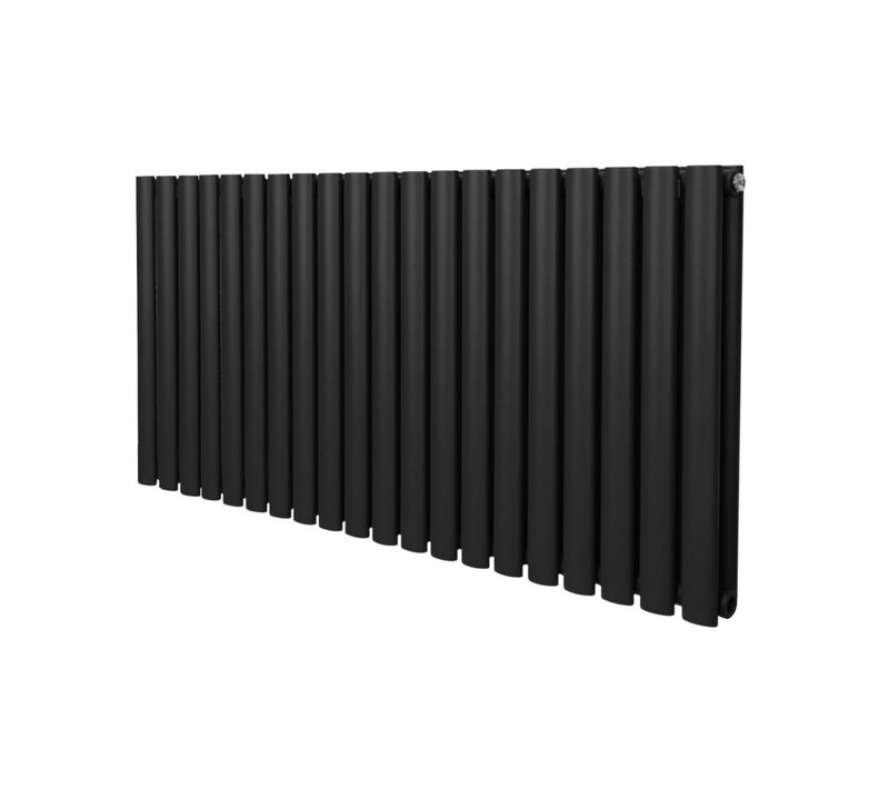 Radiateur À Colonne Ovale Chauffage Horizontal Noir 600mm X 1200mm