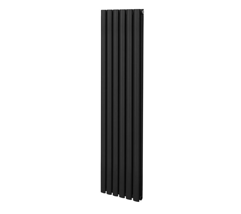 Radiateur À Colonne Ovale Chauffage Vertical Noir 1600mm X 360mm