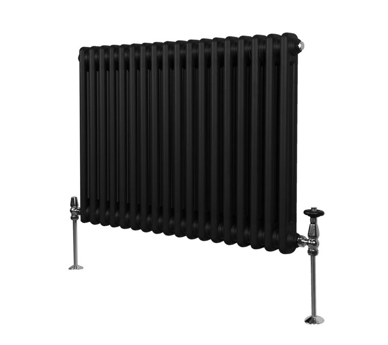 Radiateur Traditionnel À 2 Colonnes Chauffage Horizontal Noir 600 X 832mm