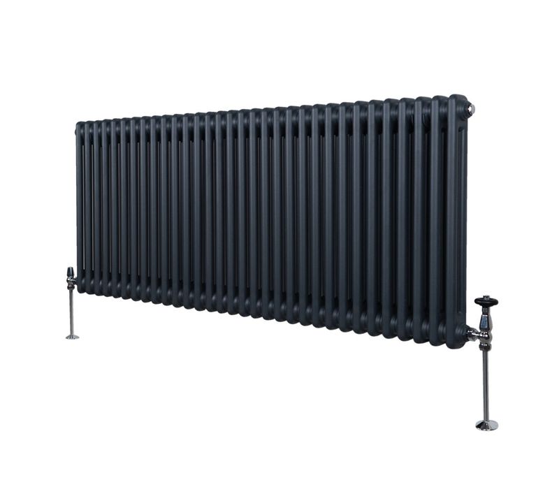 Radiateur Traditionnel À 2 Colonnes Chauffage Horizontal Anthracite 600 X 1462mm