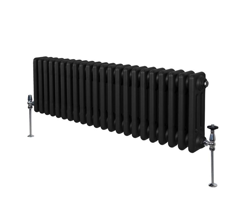 Radiateur Traditionnel À 3 Colonnes Chauffage Horizontal Noir 300 X 1012mm