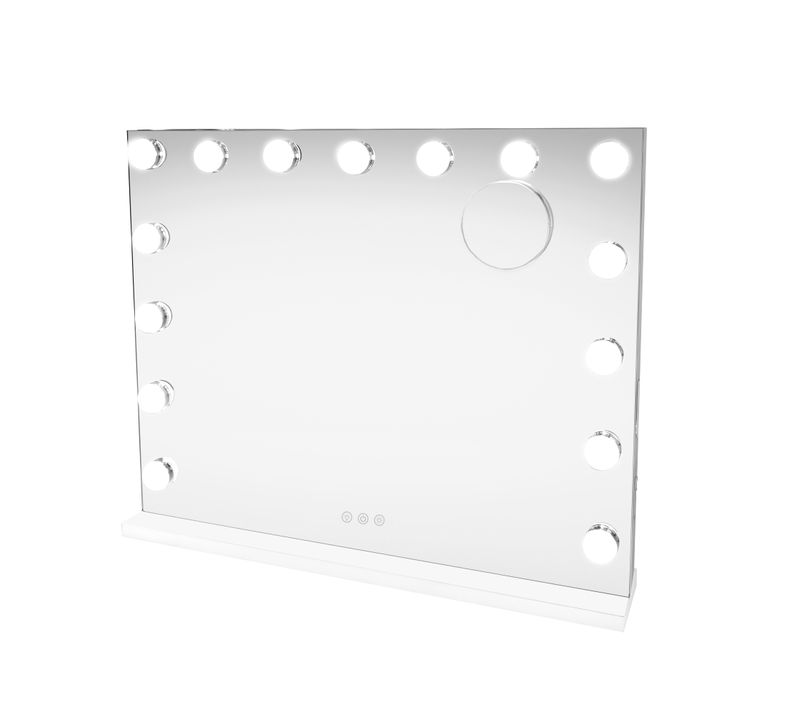 Miroir À LED 58 X 46 Cm Bluetooth Maquillage Tactile Luminosité Réglable