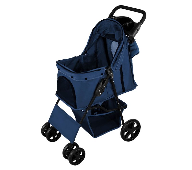 Poussette Pour Animal De Compagnie et Sac Caddy – Bleu
