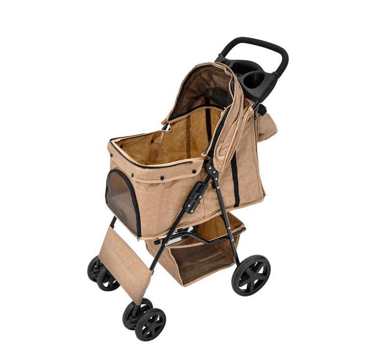 Poussette Pour Animal De Compagnie et Sac Caddy – Beige