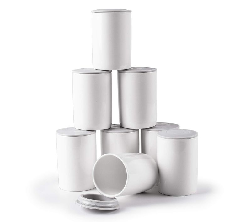 8 Pots En Céramique De 125 Ml Compatible Avec Yaourtière Ym1 Et Ym2 De Duronic - P8ym2