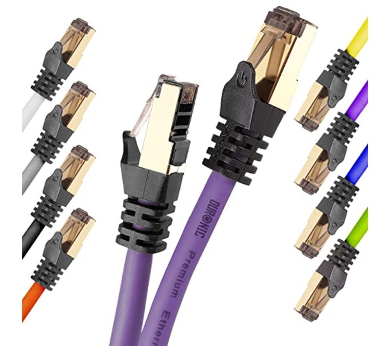 Cat8 Pe Câble Ethernet Mauve 1 M - Bande Passante 2ghz - Transmission Des Données 40 Gigabits