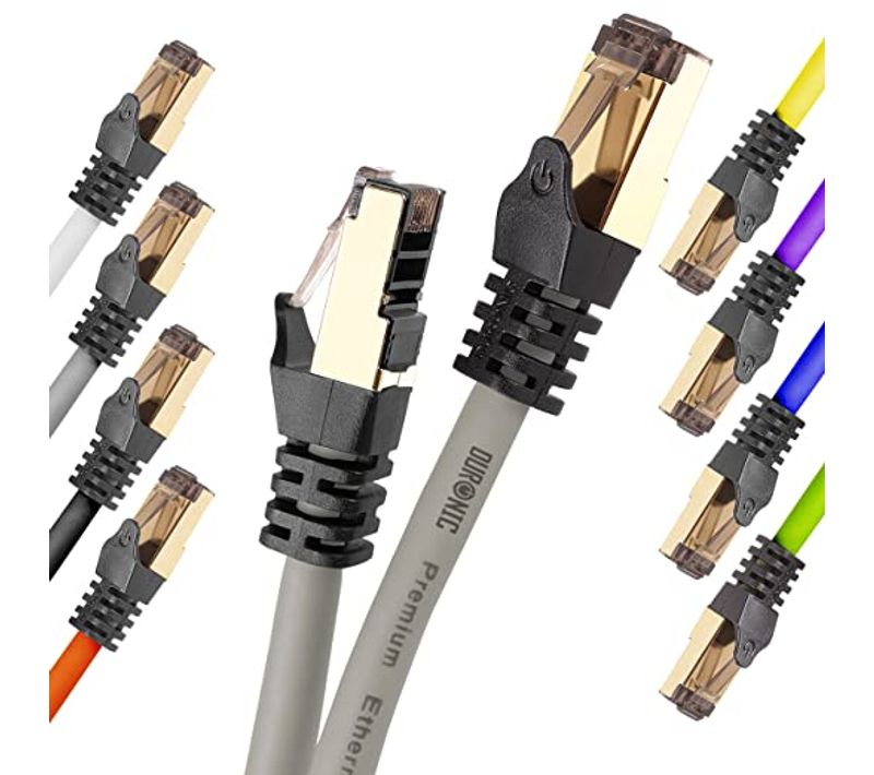 Cat8 Gy Câble Ethernet Gris 2 M - Bande Passante 2ghz - Transmission Des Données 40 Gigabits