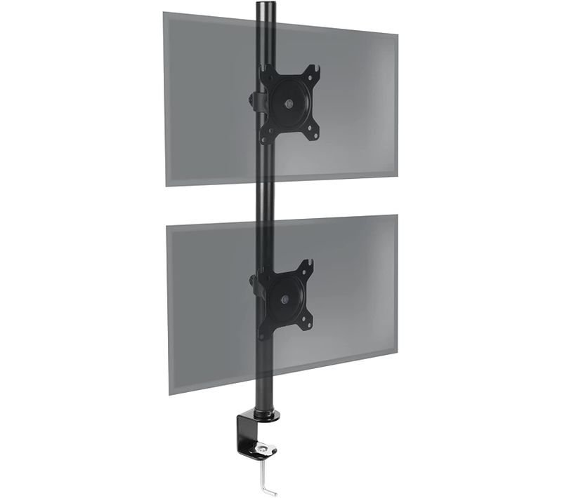 Dm15v2 Support 2 écrans - Modèle Avec Pince - Hauteur Ajustable - Compatible Vesa 75 100