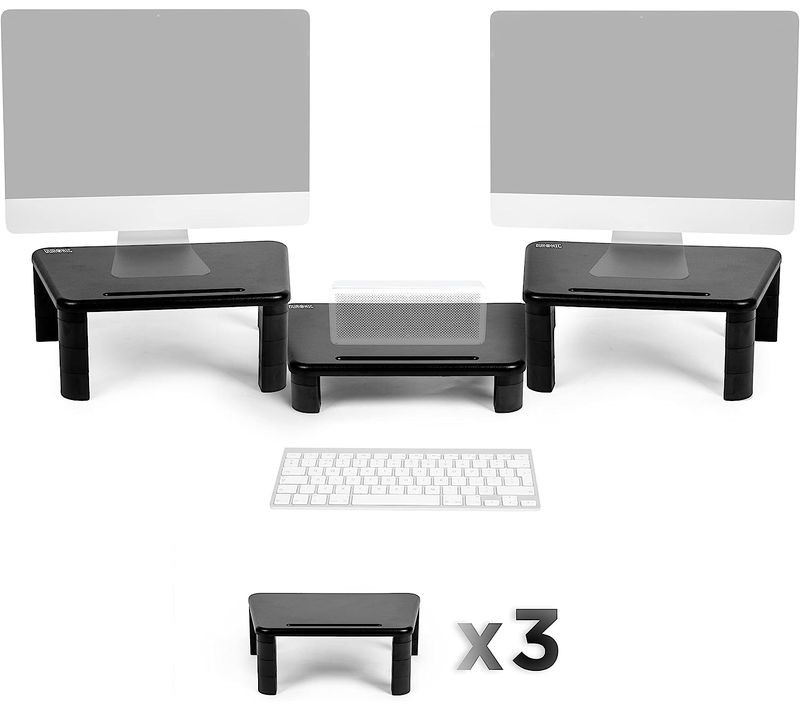 Dm056 Rehausseurs Pour 3 Moniteurs - Support Pour 3 Ecrans D'ordinateur Et Ecran De Bureau