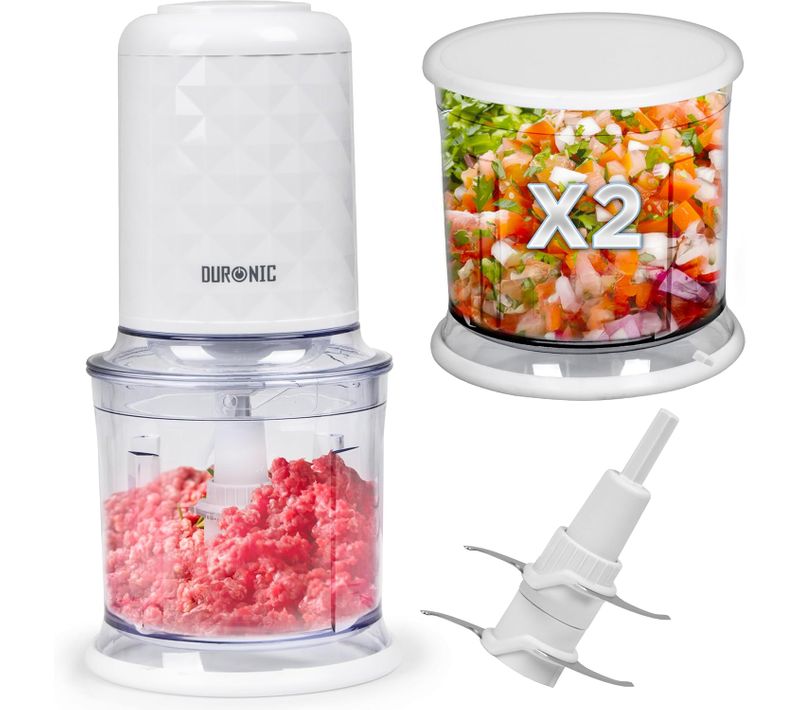Ch57 We Mini Hachoir 500w Avec 2 Bols De 700 Ml Avec Couvercle Robot Culinaire Pour Légumes Fruits