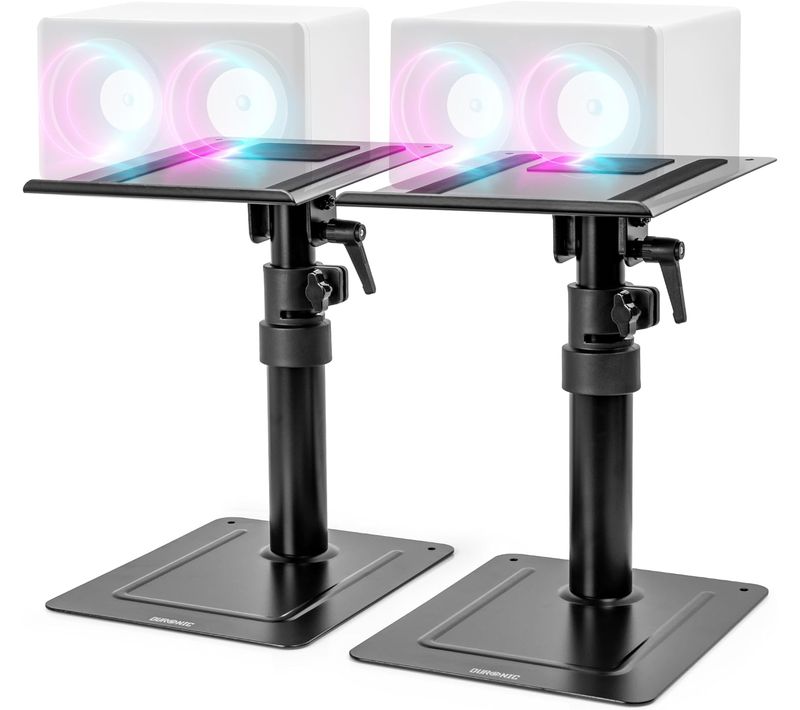 2x Supports D'enceintes Pour Bureau Hauteur Ajustable 26,4 à 40,5cm Rotatif 24 X 20cm Duronic Sps30