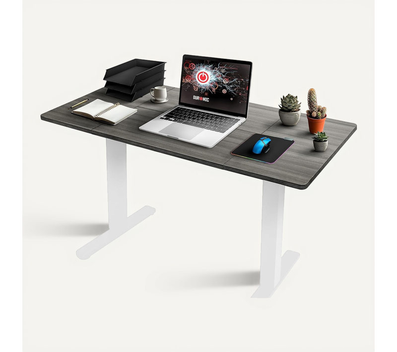 Tt160 Gy Plateau Pour Bureau Assis Debout De 160 X 60 X 2cm Duronic