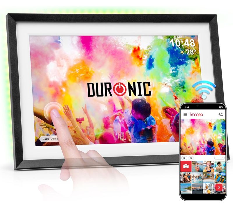Frameo Pf2a Bk Cadre Photo Numérique Connecté Ecran Tactile 10,1 Pouces Lecteur Photo Vidéo