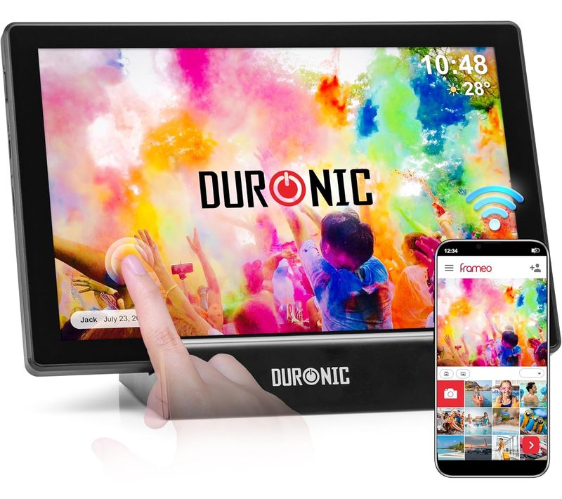 Frameo Pf1d Bk Cadre Photo Numérique Connecté Ecran Tactile 10,1 Pouces Lecteur Photo Vidéo