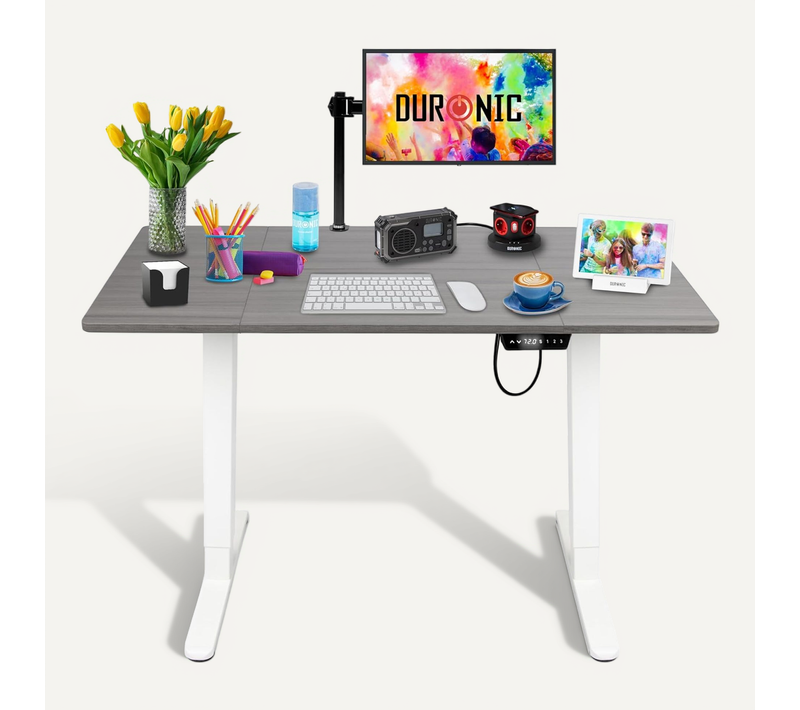 Bureau Assis-debout Électrique Cd120 Wg Plateau De 120 Cm Hauteur Ajustable 72 à 118 Cm
