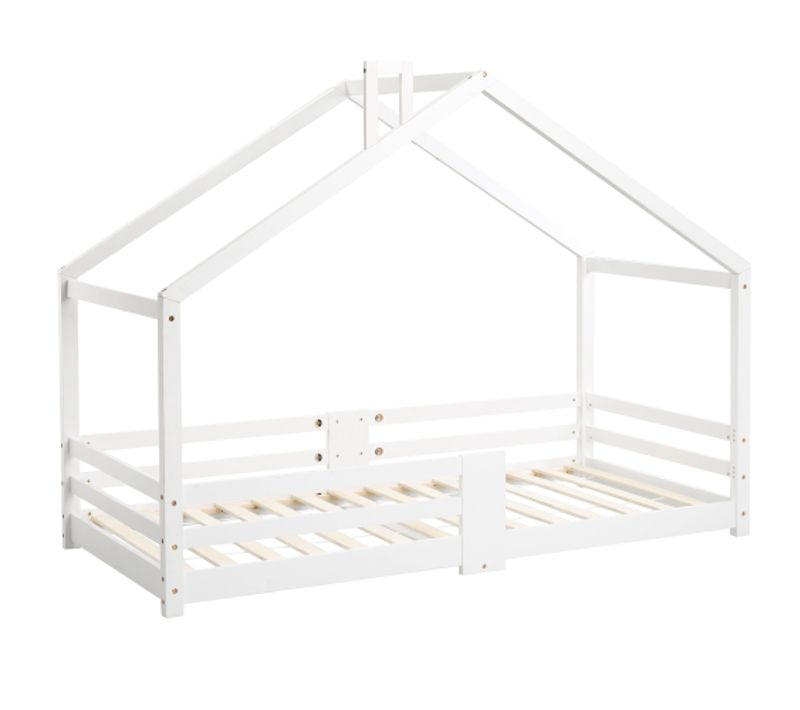 Lit Maison Cabane 200x90 Cm, Blanc