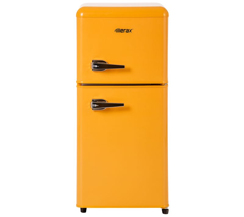 Réfrigérateur Congélateur 2 Portes Vintage 60l, Jaune