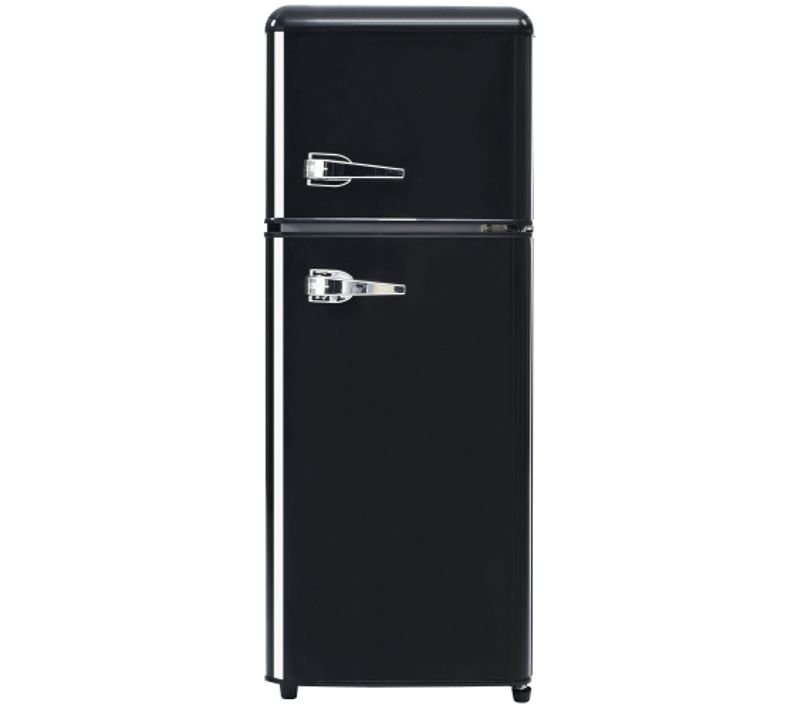 Réfrigérateur Congélateur 2 Portes Vintage compact 92l hauteur 101 cm Noir