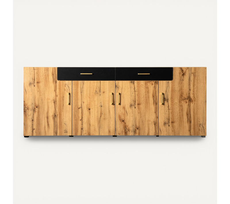 Buffet De Salon/salle à Manger, 4 Portes 2 Tiroirs 208 Cm Bois