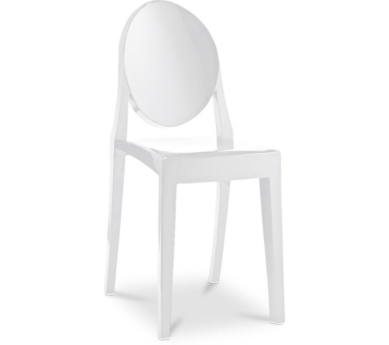 Chaise Transparente De Salle à Manger - Victoire  Blanc