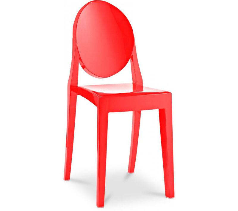 Chaise Transparente De Salle à Manger - Victoire  Rouge