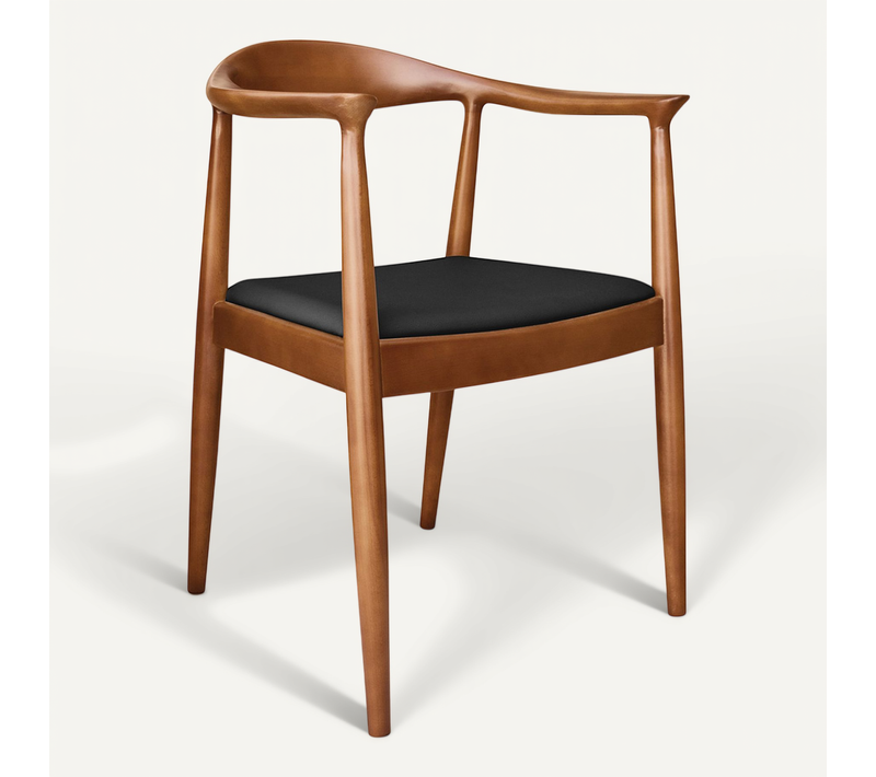 Chaise Design Scandinave Alan - Cuir Premium Noir